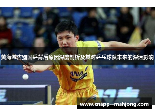 黄海诚告别国乒背后原因深度剖析及其对乒乓球队未来的深远影响